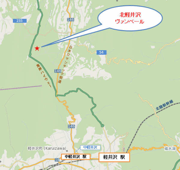 北軽井沢ヴァンベールの地図画像