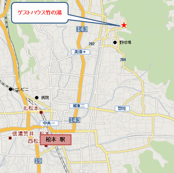 ゲストハウス竹の湯 地図