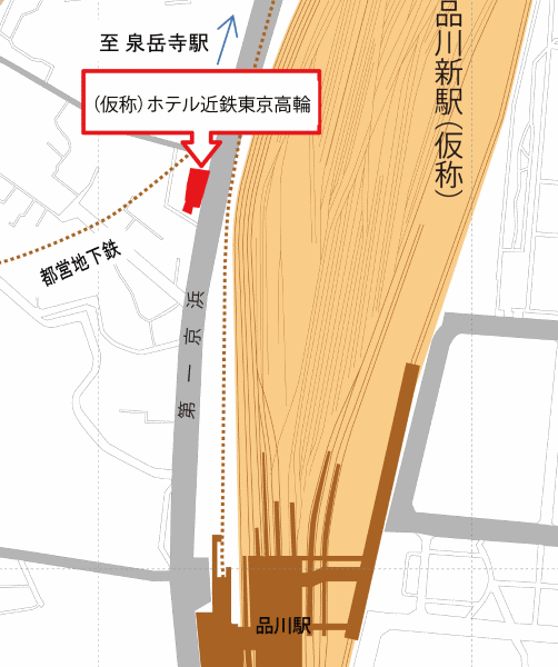 都シティ　東京高輪への概略アクセスマップ
