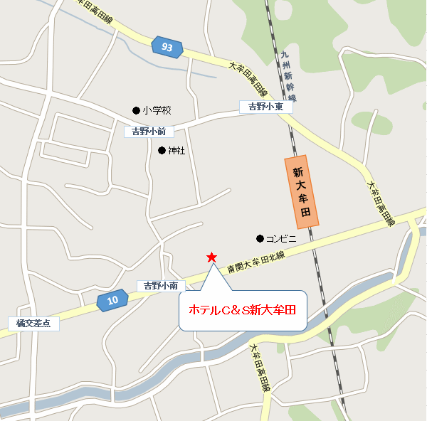 地図：ホテルＣ＆Ｓ新大牟田