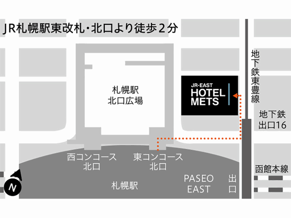 地図：ＪＲ東日本ホテルメッツ札幌