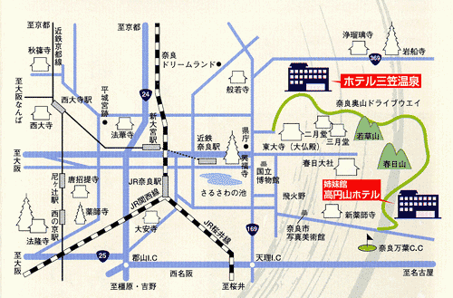 奈良 万葉若草の宿 三笠の地図画像