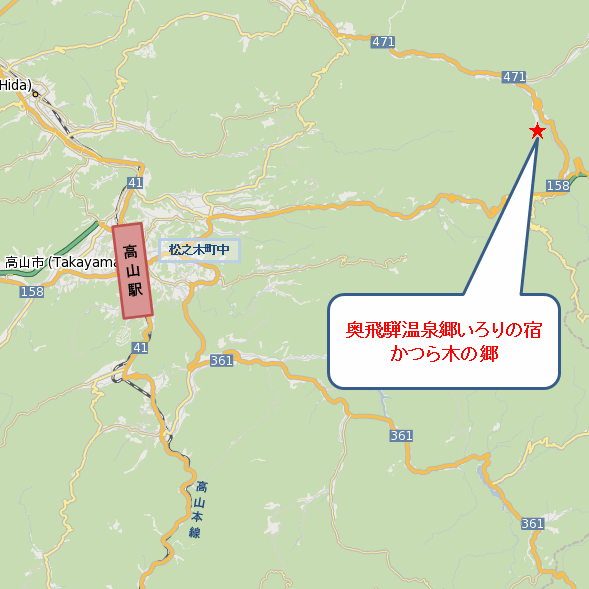 奥飛騨温泉郷いろりの宿かつら木の郷 地図