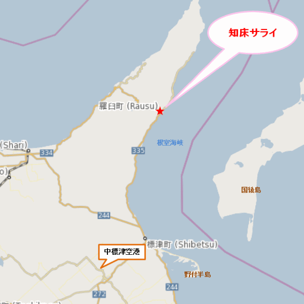 地図：知床サライ