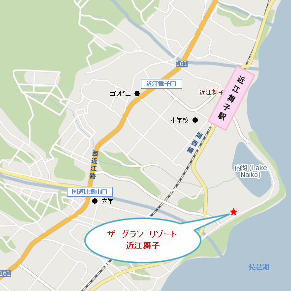 ザ　グラン　リゾート近江舞子への概略アクセスマップ