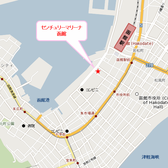 地図：センチュリーマリーナ函館