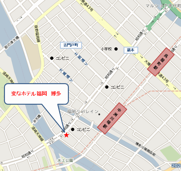 変なホテル福岡　博多 地図