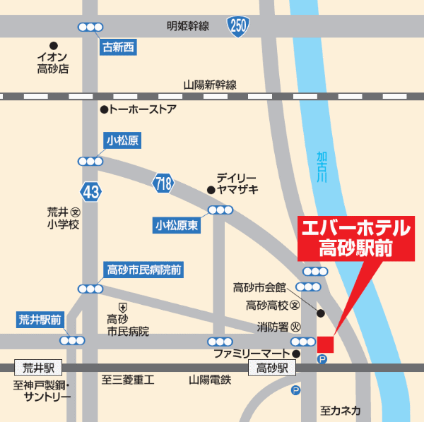 エバーホテル　高砂駅前 地図