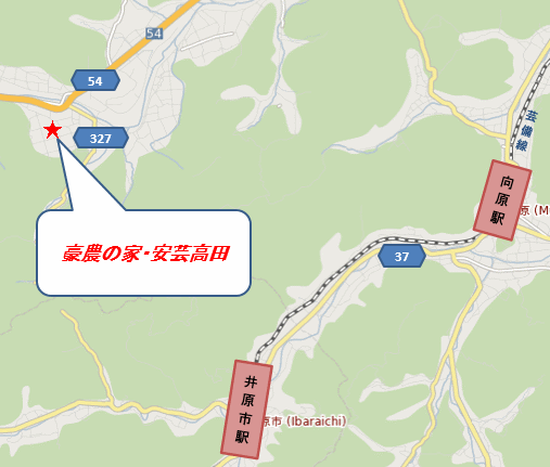 豪農の家・安芸高田への概略アクセスマップ