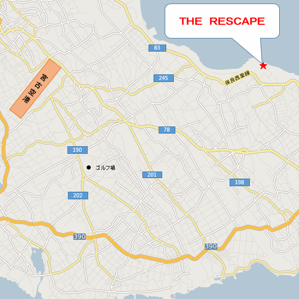 ｔｈｅ　ｒｅｓｃａｐｅ（ザ・リスケープ）＜宮古島＞への概略アクセスマップ