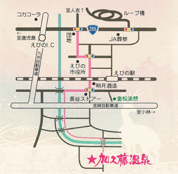 地図：加久藤温泉