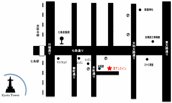 京アンスイン（Ｋｙｏ－Ａｎｔｈｕ　Ｉｎｎ） 地図