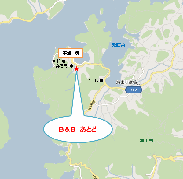 地図：Ｂ＆Ｂ　あとど＜隠岐諸島＞