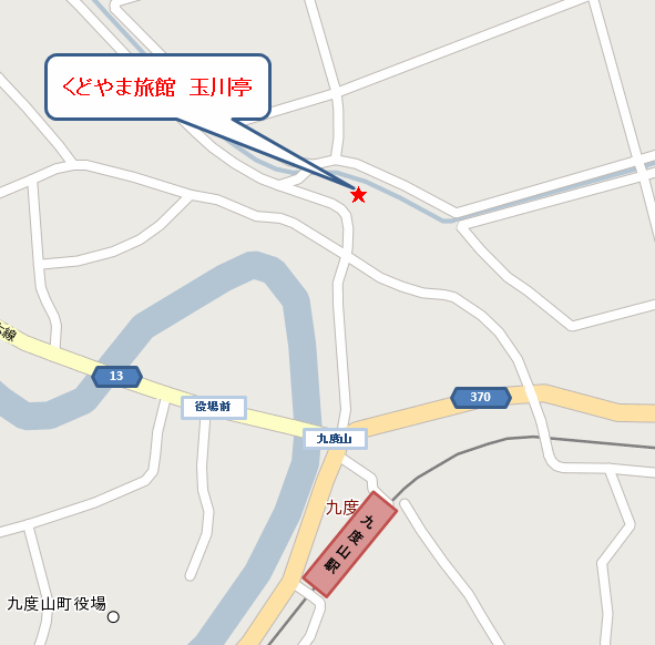 くどやま旅館　玉川亭への概略アクセスマップ