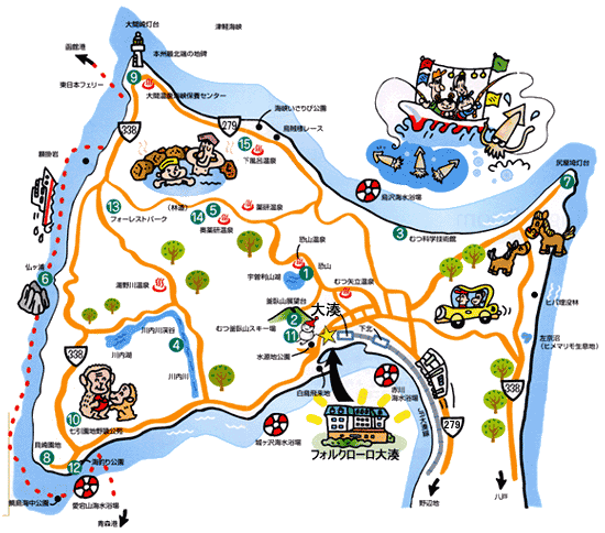 ホテルフォルクローロ大湊＜JR東日本ホテルズ＞への概略アクセスマップ