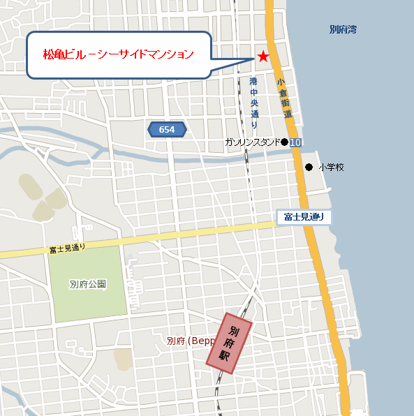 松亀ビルーシーサイドマンションへの概略アクセスマップ