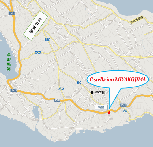 Ｃ－ｓｔｅｌｌａ　ｉｎｎ　ＭＩＹＡＫＯＪＩＭＡ＜宮古島＞への概略アクセスマップ