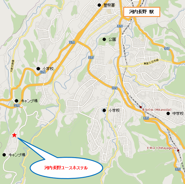 河内長野ユースホステル 地図