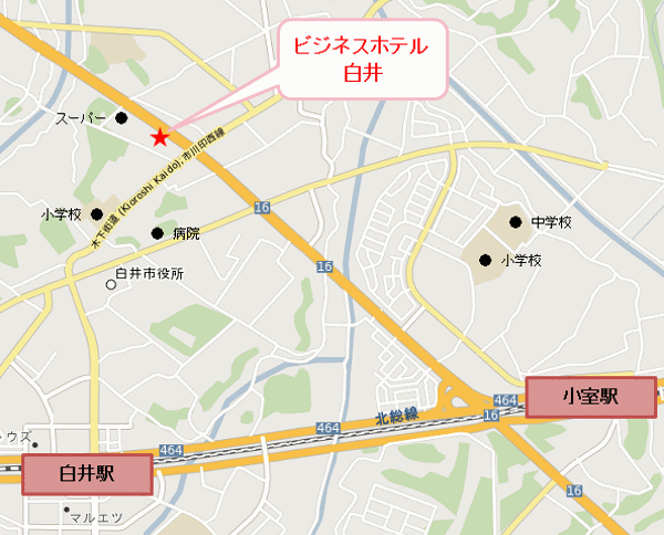地図：ビジネスホテル白井