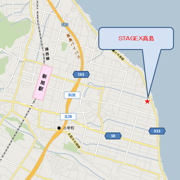 ステージクス高島への概略アクセスマップ