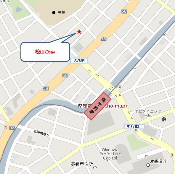 松山Ｓｔａｙへの概略アクセスマップ