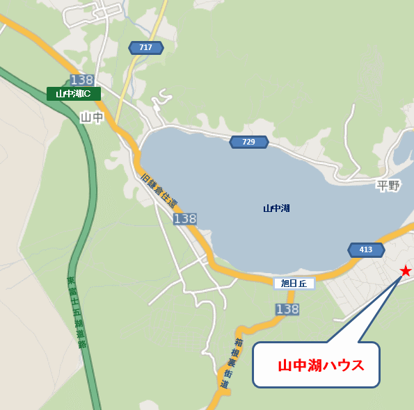 山中湖ハウスの地図画像