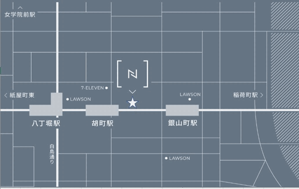 ネストホテル広島八丁堀への概略アクセスマップ