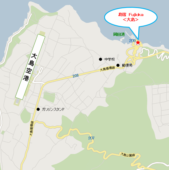 島宿　Ｆｕｊｉｏｋａ＜大島＞への概略アクセスマップ