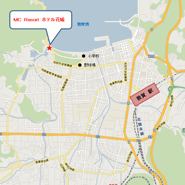 ＭＣ　Ｒｅｓｏｒｔ　ホテル花城への概略アクセスマップ