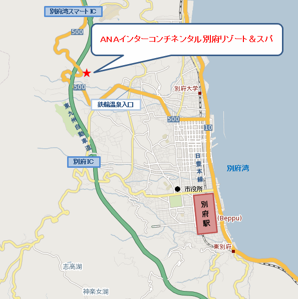 地図：ＡＮＡインターコンチネンタル別府リゾート＆スパ
