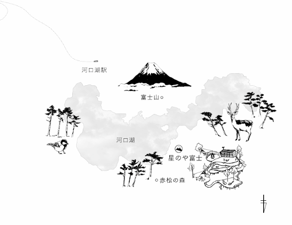 星のや富士への概略アクセスマップ