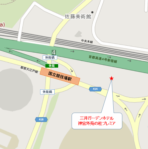 地図：三井ガーデンホテル神宮外苑の杜プレミア