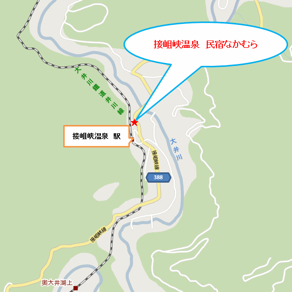 接岨峡温泉　民宿なかむらへの概略アクセスマップ