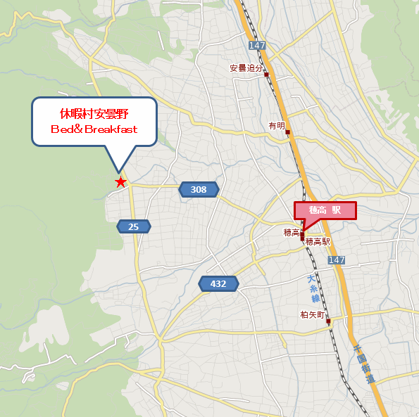 地図：休暇村リトリート安曇野ホテル