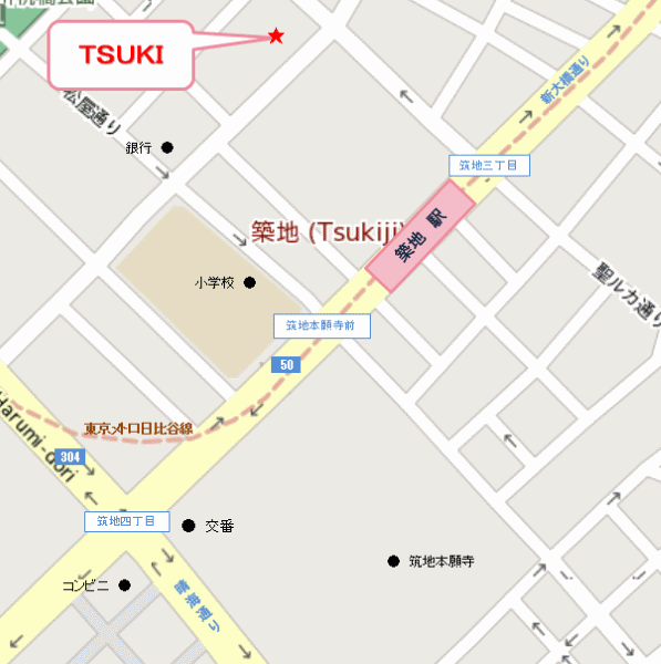 ＴＳＵＫＩ　東京への概略アクセスマップ