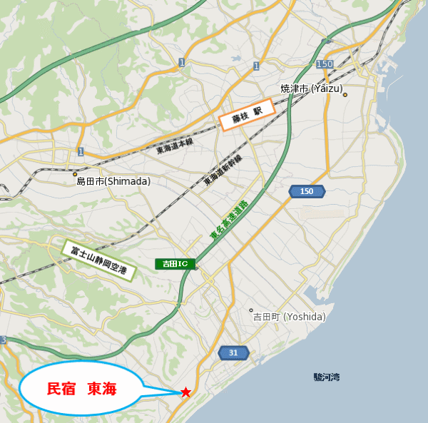 民宿 東海の地図画像