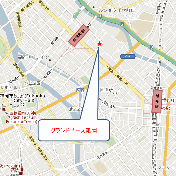 グランドベース祇園の地図画像