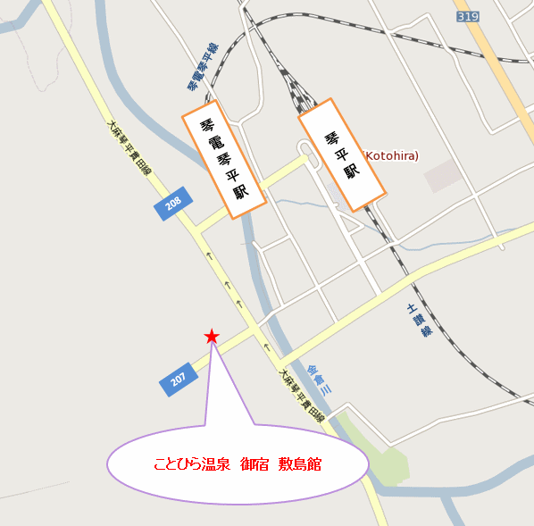御宿　敷島館（共立リゾート）への概略アクセスマップ