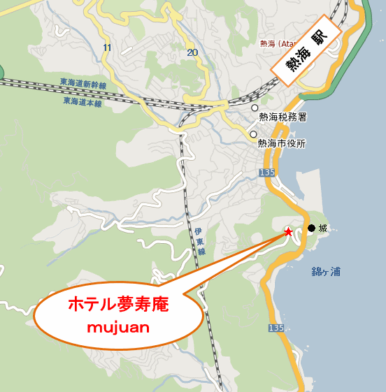 天空のホテル夢寿庵への概略アクセスマップ