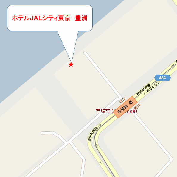 地図：ホテルＪＡＬシティ東京　豊洲