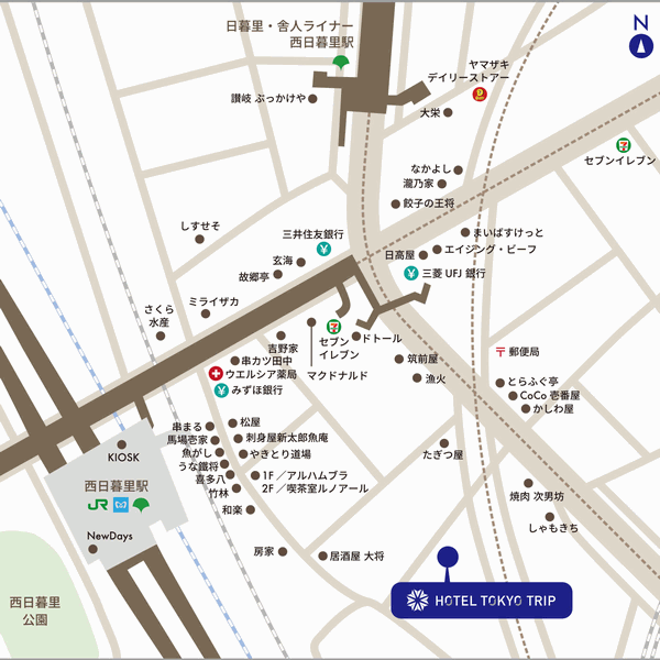 ホテル東京トリップ＜ＨＯＴＥＬ　ＴＯＫＹＯ　ＴＲＩＰ＞への概略アクセスマップ