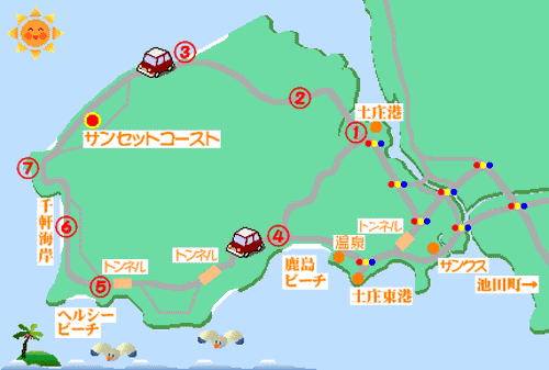 地図：ペンション・サンセットコースト　＜小豆島＞
