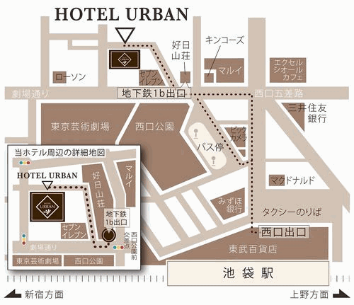 地図：ホテル　アーバン＜ＨＯＴＥＬ　ＵＲＢＡＮ＞