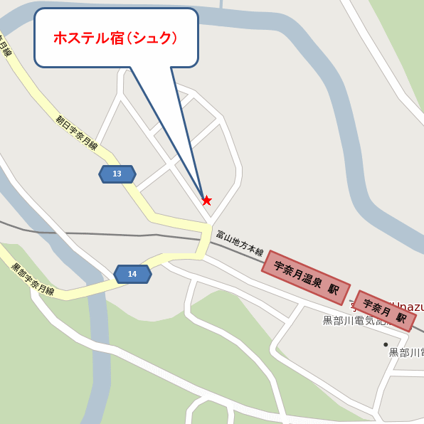 ホステル宿（シュク） 地図