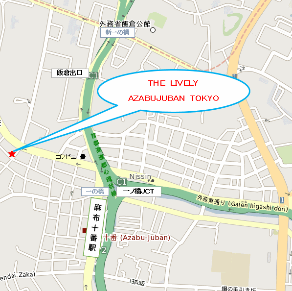 ザ・ライブリー東京麻布十番（ＴＨＥ　ＬＩＶＥＬＹ　東京麻布十番） 地図