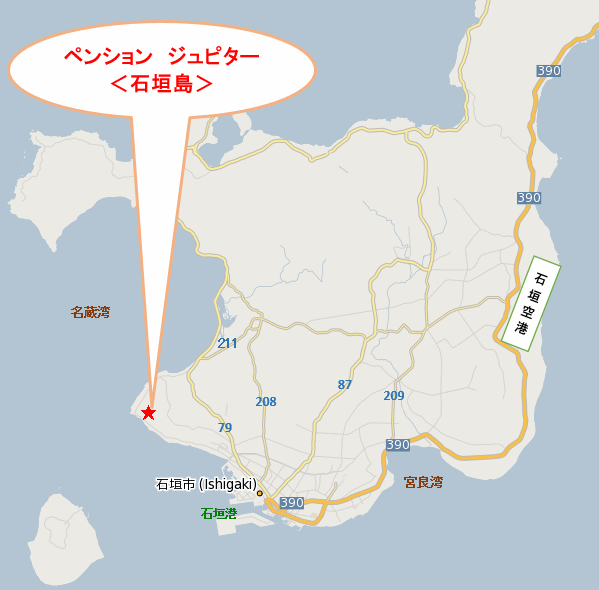 ペンション ジュピター＜石垣島＞の地図画像
