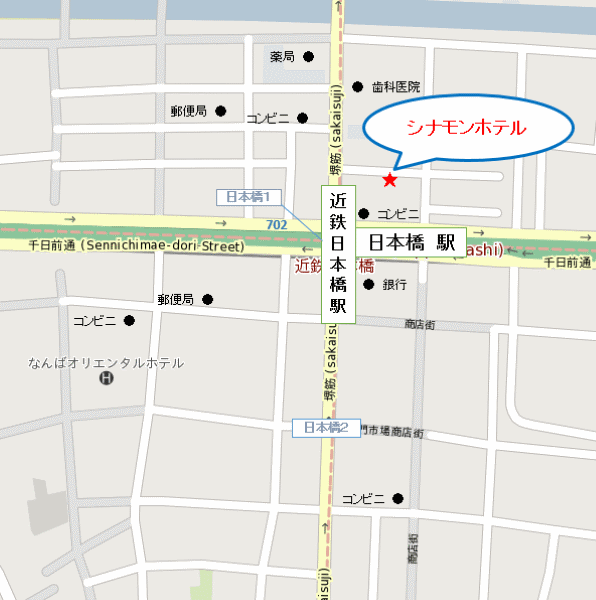 シナモンホテル 地図