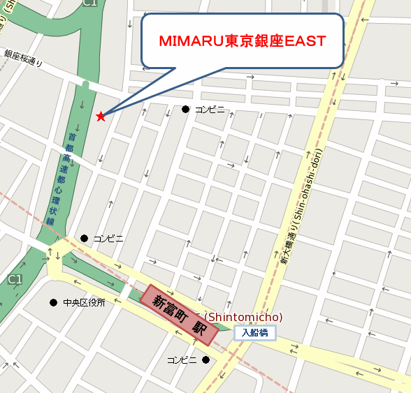 ＭＩＭＡＲＵ東京銀座ＥＡＳＴ 地図