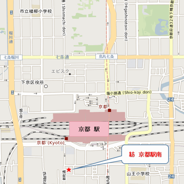 奏　京都駅南への概略アクセスマップ