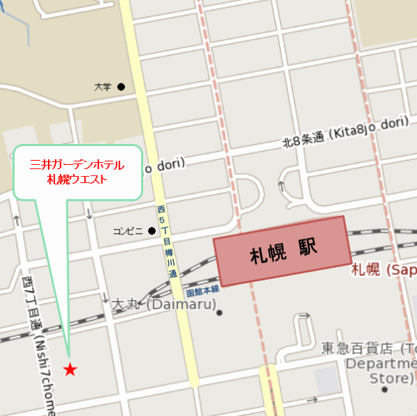 地図：三井ガーデンホテル札幌ウエスト